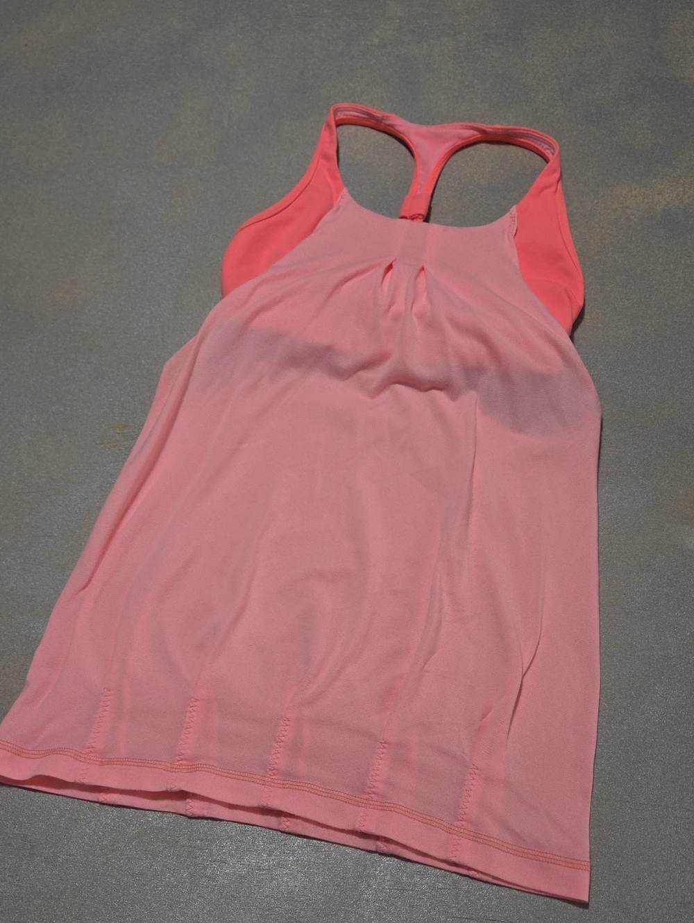 lululemon athletica Coral and Light Pink Racerback Tank Built In Bra